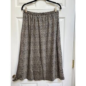 J Crew Leopard Print Satin Midi Skirt